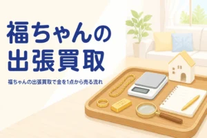 買取福ちゃんの出張買取で金を売る流れを紹介する記事のアイキャッチ