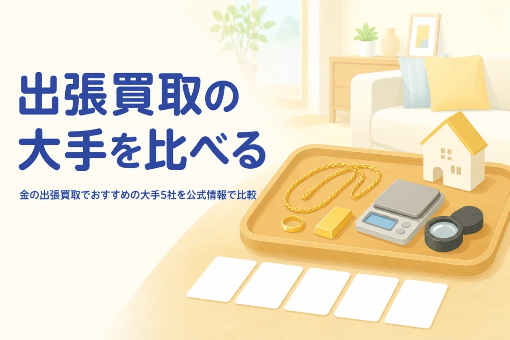 金の出張買取でおすすめの大手5社を比べる記事のアイキャッチ