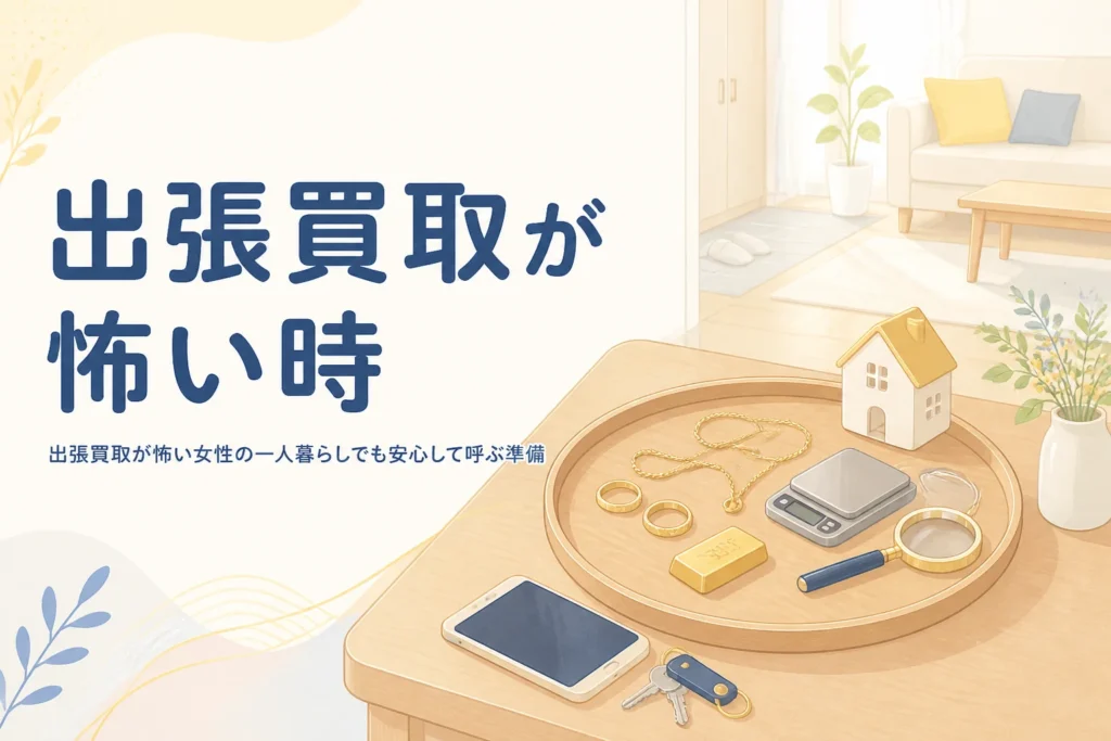出張買取が怖い時に、女性の一人暮らしでも安心して家に呼ぶ準備を紹介する記事のアイキャッチ
