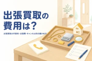 出張買取の手数料と出張費を確かめるイメージのイラスト